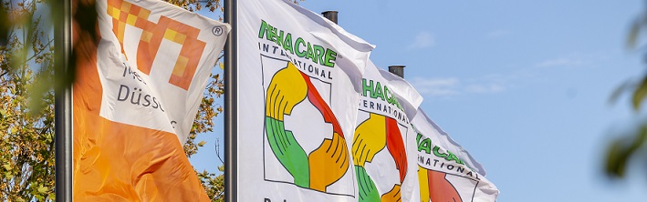 Fahnen mit dem Logo der REHACARE